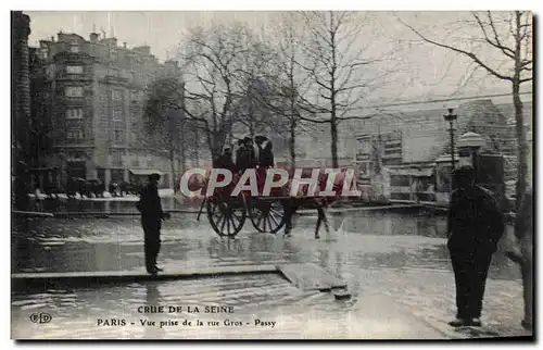 Ansichtskarte AK La Crue De La Seine Paris Vue Prise de la Rue Gros Passy