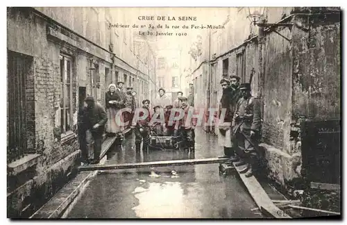 Cartes postales La Crue De La Seine Interieur du la Rue de Fer a Moulin