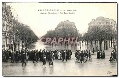 Cartes postales La Crue De La Seine Janvier Avenue Montaigne et rue Jean Goujon