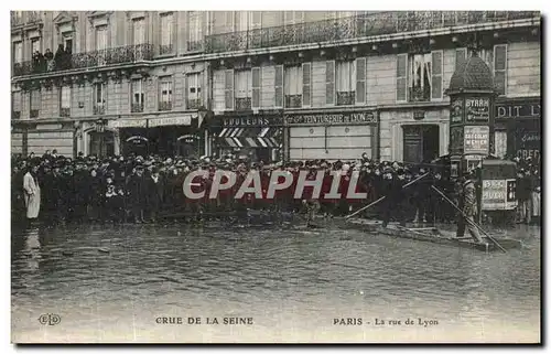 Ansichtskarte AK La Crue De La Seine Paris La Rue de Lyon