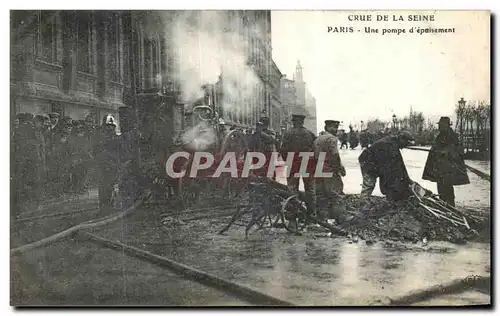 Ansichtskarte AK La Crue De La Seine Paris Une Pompe d epuisement Pompiers