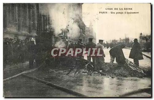 Cartes postales La Crue De La Seine Paris Une Pompe d epaisement