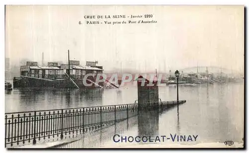 Ansichtskarte AK Crue De La Seine Paris Vue Prise du Pont d Austerlitz