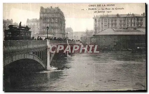 Ansichtskarte AK Crue De La Seine Paris Le Pont de Grenelle