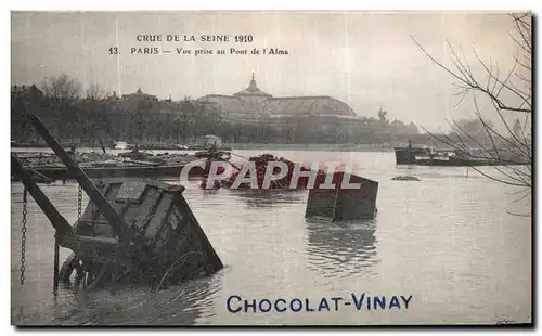 Ansichtskarte AK Crue De La Seine Paris Vue Prise au Pont de l Alma