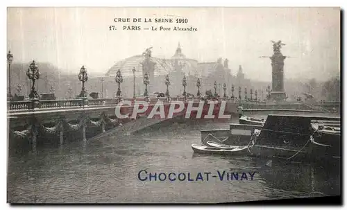 Cartes postales Crue De La Seine Paris Le Pont Alexandre III