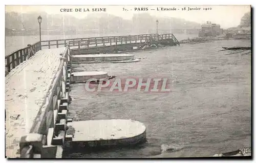 Ansichtskarte AK Crue De La Seine Paris L Estacade