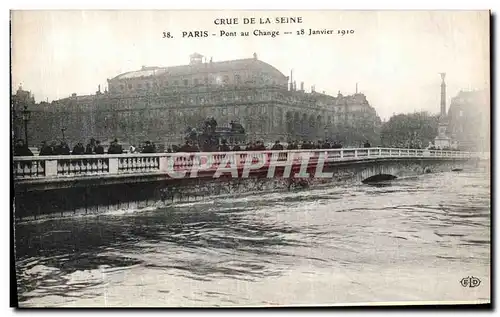 Ansichtskarte AK Crue De La Seine Paris Pont au Change