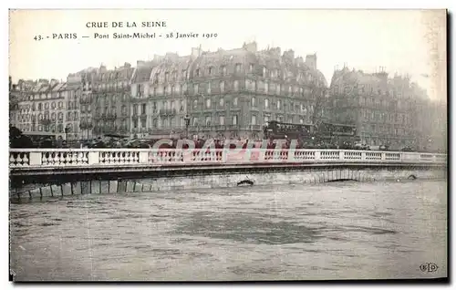 Cartes postales Crue De La Seine Paris Pont Saint Michel