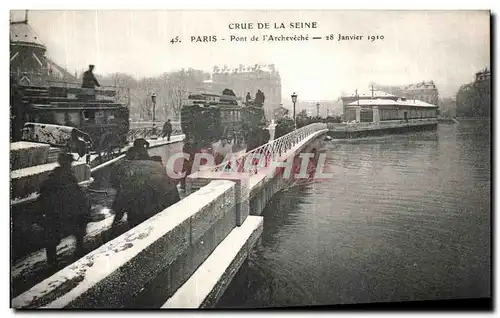 Cartes postales Crue De La Seine Paris Pont de l Archeveche