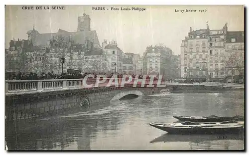 Ansichtskarte AK Crue De La Seine Paris Pont Louis Philippe