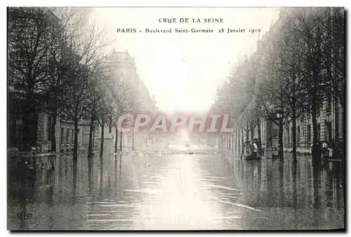 Cartes postales Crue De La Seine Paris Boulevard Saint Germain