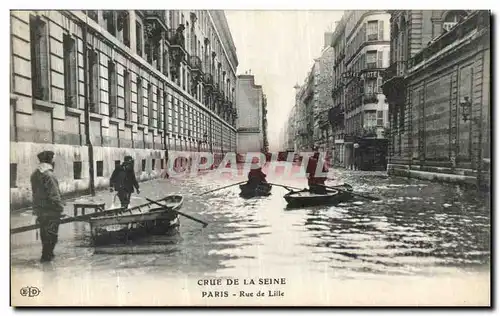 Cartes postales Crue De La Seine Paris Rue De Lille