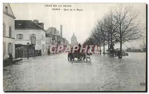 Ansichtskarte AK Crue De La Seine Paris Quai de la Rapee