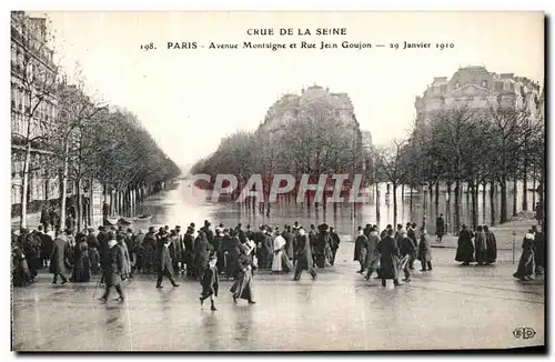Ansichtskarte AK Crue De La Seine Paris Avenue Montaigne et Rue Jean Goujon