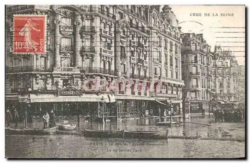 Ansichtskarte AK Crue De La Seine Paris le coin de l avenue Daumesnil Hotel Gruber