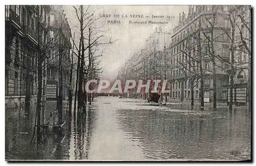 Cartes postales Crue De La Seine Paris Boulevard Haussmann