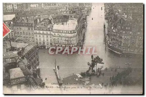 Cartes postales Crue De La Seine Paris Rue de Lyon Prise de la Tour et Horloge