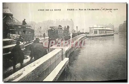 Cartes postales Crue De La Seine Paris Pont de l Archeveche