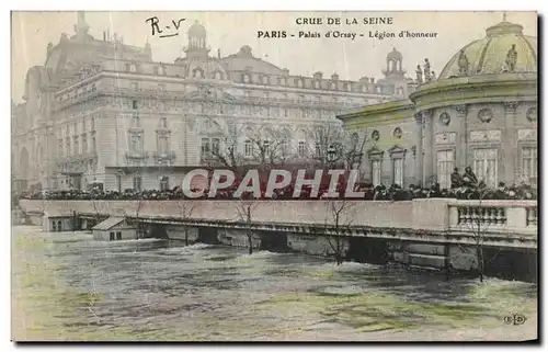 Ansichtskarte AK Crue De La Seine Paris Palais d Orsay Legion d Honneur