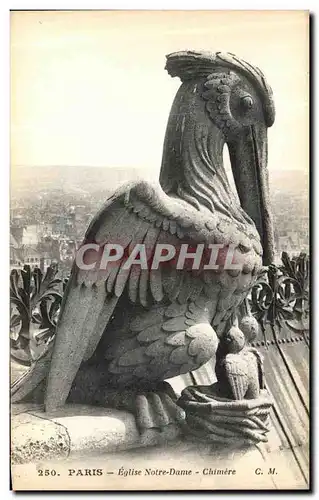 Cartes postales Paris Eglise Notre Dame Chimere