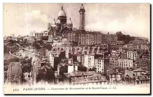 Cartes postales Paris Panorama de Montmartre et le Sacre Coeur