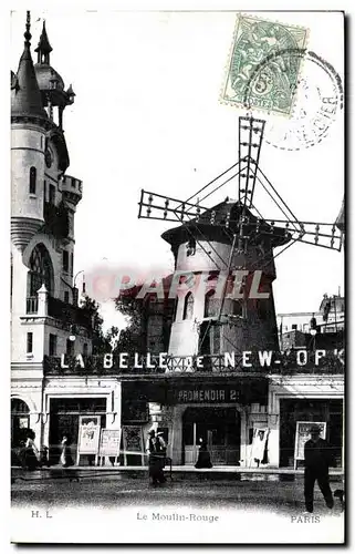 Cartes postales Le Moulin Rouge paris la Belle de New York