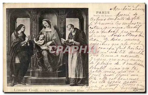 Cartes postales Paris Musee du Louvre Lorenzo Credi La vierge et l enfant Jesus