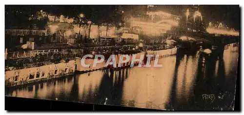 Cartes postales Exposition des Arts Decoratifs Paris 1925 Le long de la Seine Peniches Tour Eiffel