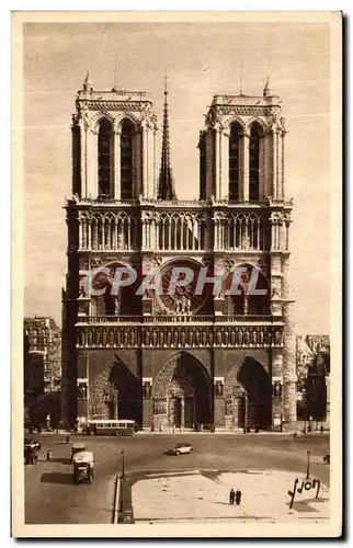 Cartes postales Paris en flanant Notre Dame facade