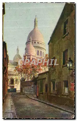 Ansichtskarte AK Paris en Flanant Monrnartre La Basilique vue de la Rue du Chevalier de la Barre