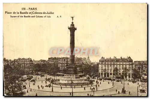 Cartes postales Paris Place de la Bastille et Colonne de Juillet