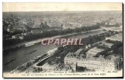 Ansichtskarte AK Panorama de Paris Vue Sur Les Quartiers de l Etolle et des Champs Elysees prise de la Tour Eiffe