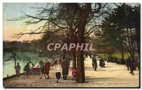 Ansichtskarte AK Paris Le Parc Montsouris Une Allee et le Lac