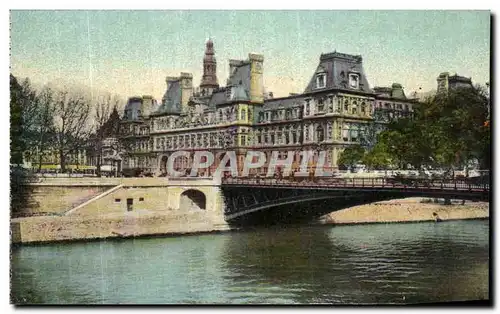 Ansichtskarte AK Paris L Hotel de Ville et la Pont d Arcole