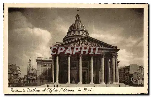 Cartes postales Paris Le Pantheon et l eglise St Etienne du Mont