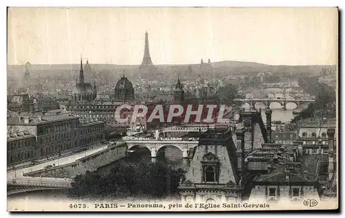 Ansichtskarte AK Paris Panorama Pris de l Eglise Saint Gervais Tour Eiffel