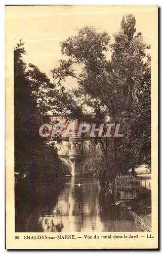 Cartes postales Chalons Sur Marne Vue de Canal dans le Jard