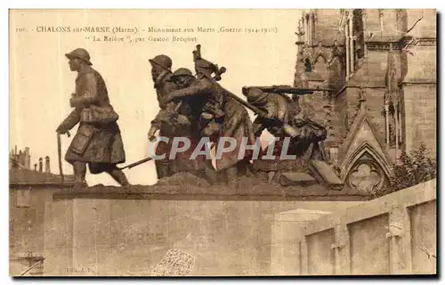 Cartes postales Chalons Sur Marne Monument Aux Morts Guerre 1914 1918 Militaria