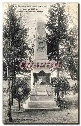 Ansichtskarte AK Cimetiere de Mourmelon le Grand Camp de Chalons Monument du Souvenir Francais Militaria