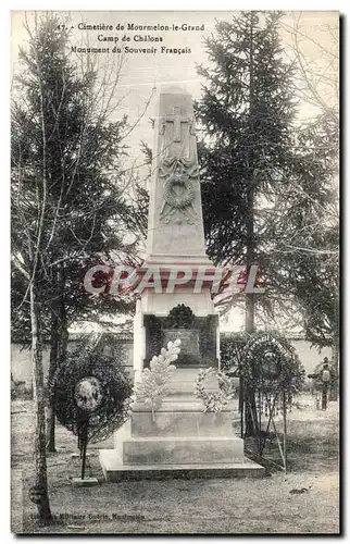 Cartes postales Cimetiere de Mourmelon le Grand Camp de Chalons Monument du Souvenir Francais Militaria