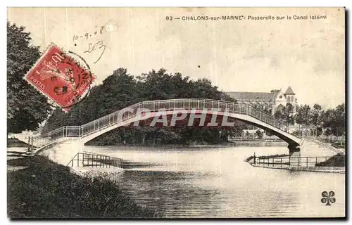 Cartes postales Chalons Sur Marne Passerelle sur le Canal Lateral