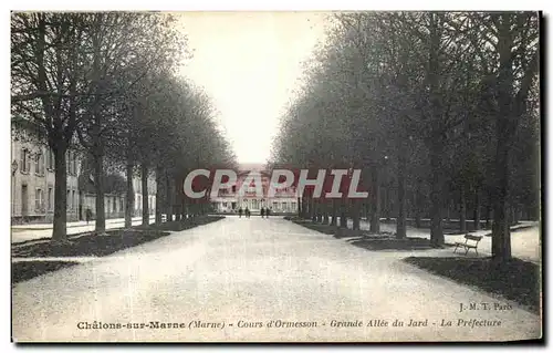 Cartes postales Chalons Sur Marne Cours d Ormesson Grande Allee du Jard La Prefecture