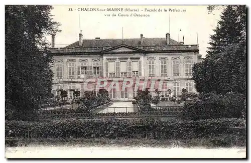 Cartes postales Chalons Sur Marne Facade de la Prefecture Vue de Cours d Ornesson