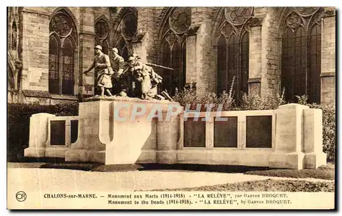 Cartes postales Chalons Sur Marne Monument aux Morts La releve Militaria