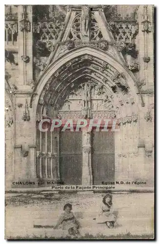 Ansichtskarte AK Chalons Sur Marne Porte de la Facade Principale Eglise ND de l Epine Enfants