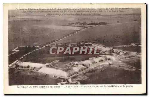 Ansichtskarte AK Le Camp De Chalons Vu En Avion Le Fort Saint Hilaire La ferme Saint Hilaire et la plaine