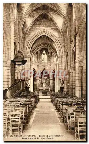 Cartes postales Chalons Sur Marne Eglise St Alpin Interieur