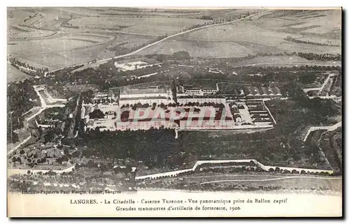 Ansichtskarte AK Langres La Citadelle Caserne Turenne Vue Panoramique prise du Ballon Captif Grandes manoeuvres d