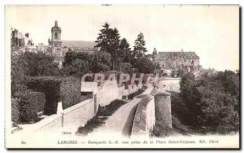 Ansichtskarte AK Langres Remparts Vue Prise de la Place Saint Ferjeux